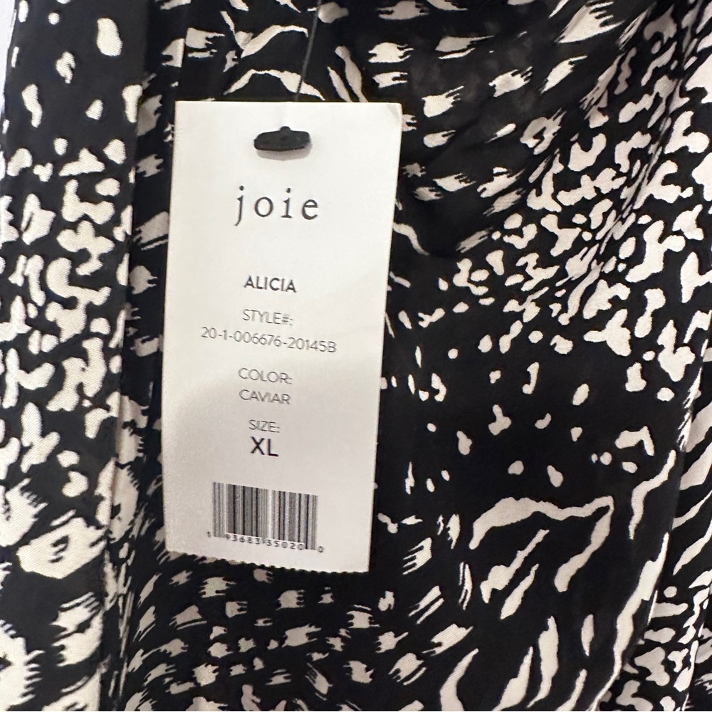 Joie Black White Patterned Sleeveless Blouse Tank Top Size XL Women’s NWT - Picture 7 of 7